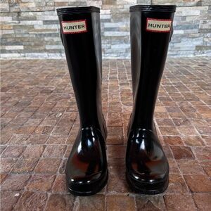 Hunter black rain boots